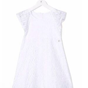 NWT Michael Kors Kids White Lace pattern Aline midi dress Size 5